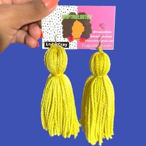 Handmade Chartreuse Tassel Earrings